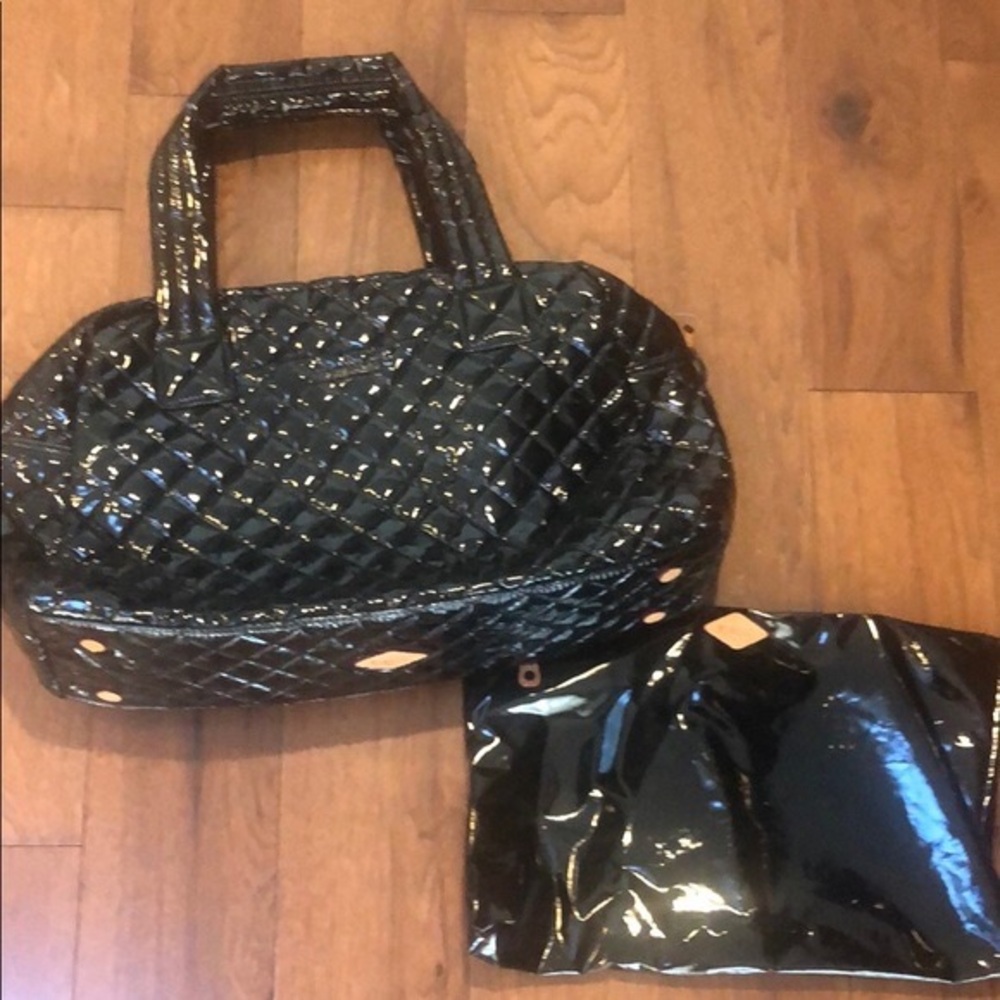 MZ WALLACE BLACK PATENT TOTE NEVER WORN